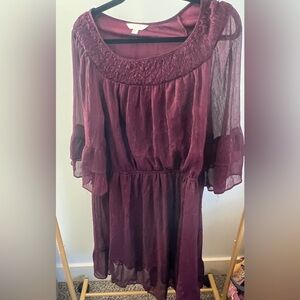 LC Lauren Conrad Deep Purple Midi Dress